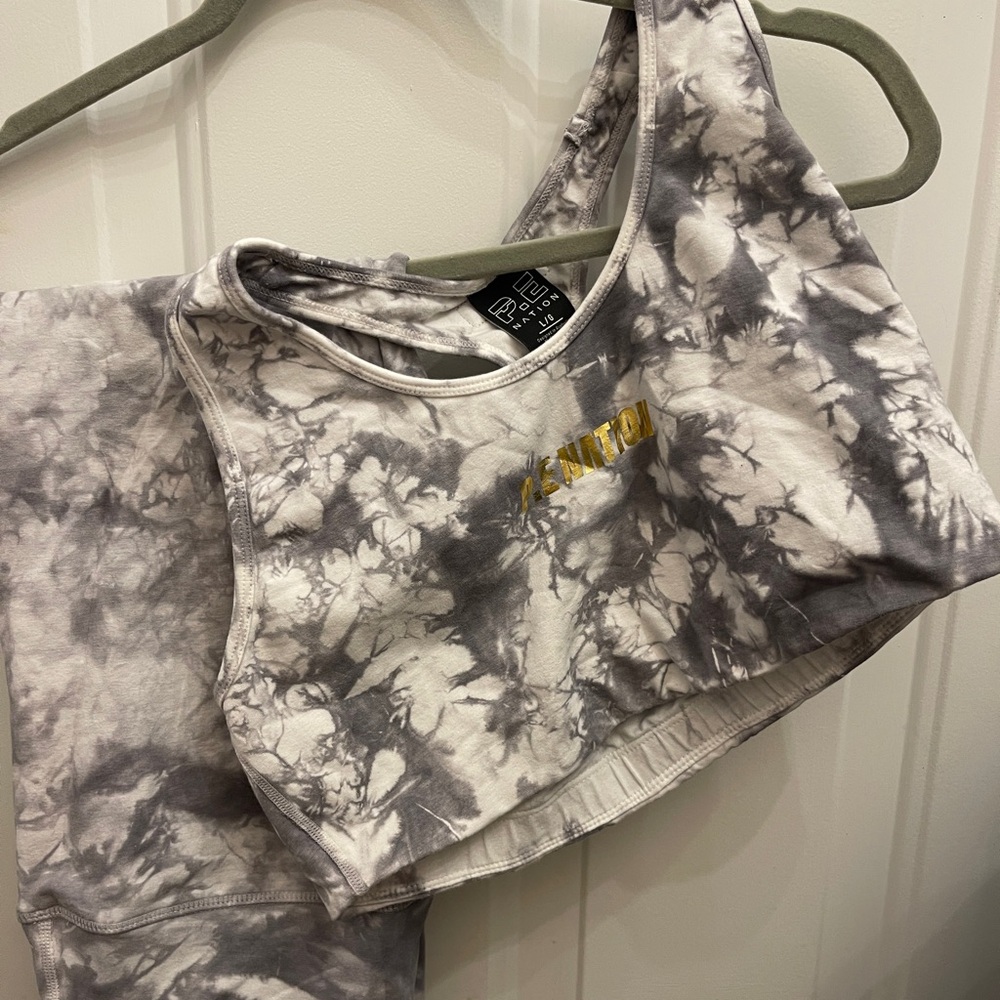 P.E Nation Gray and White Tank Top